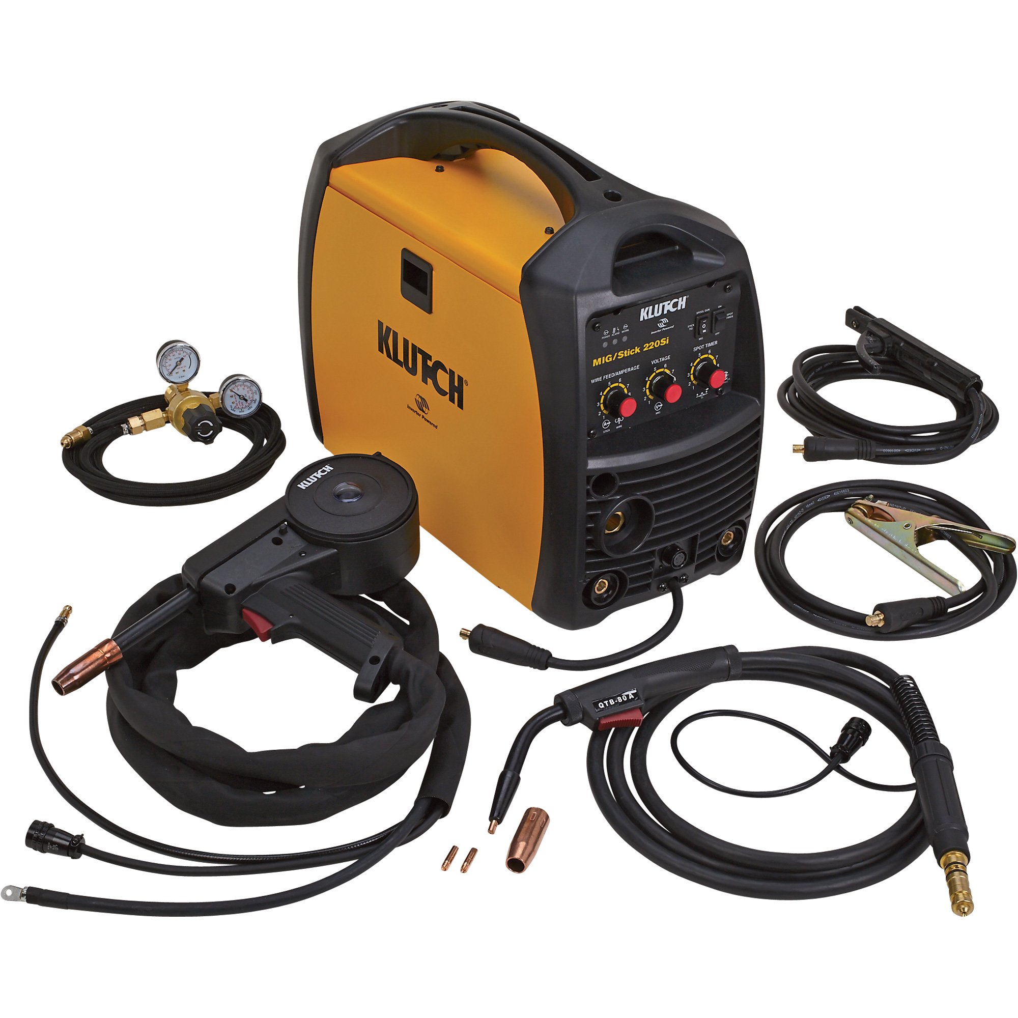 Klutch MIG/Stick 220Si 230V Multi-Process Welder with Spool Gun — 230V, 140 Amp